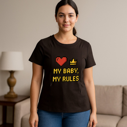 Gift for New Mom | "My Baby My Rules" Nursing T-Shirt w | brand