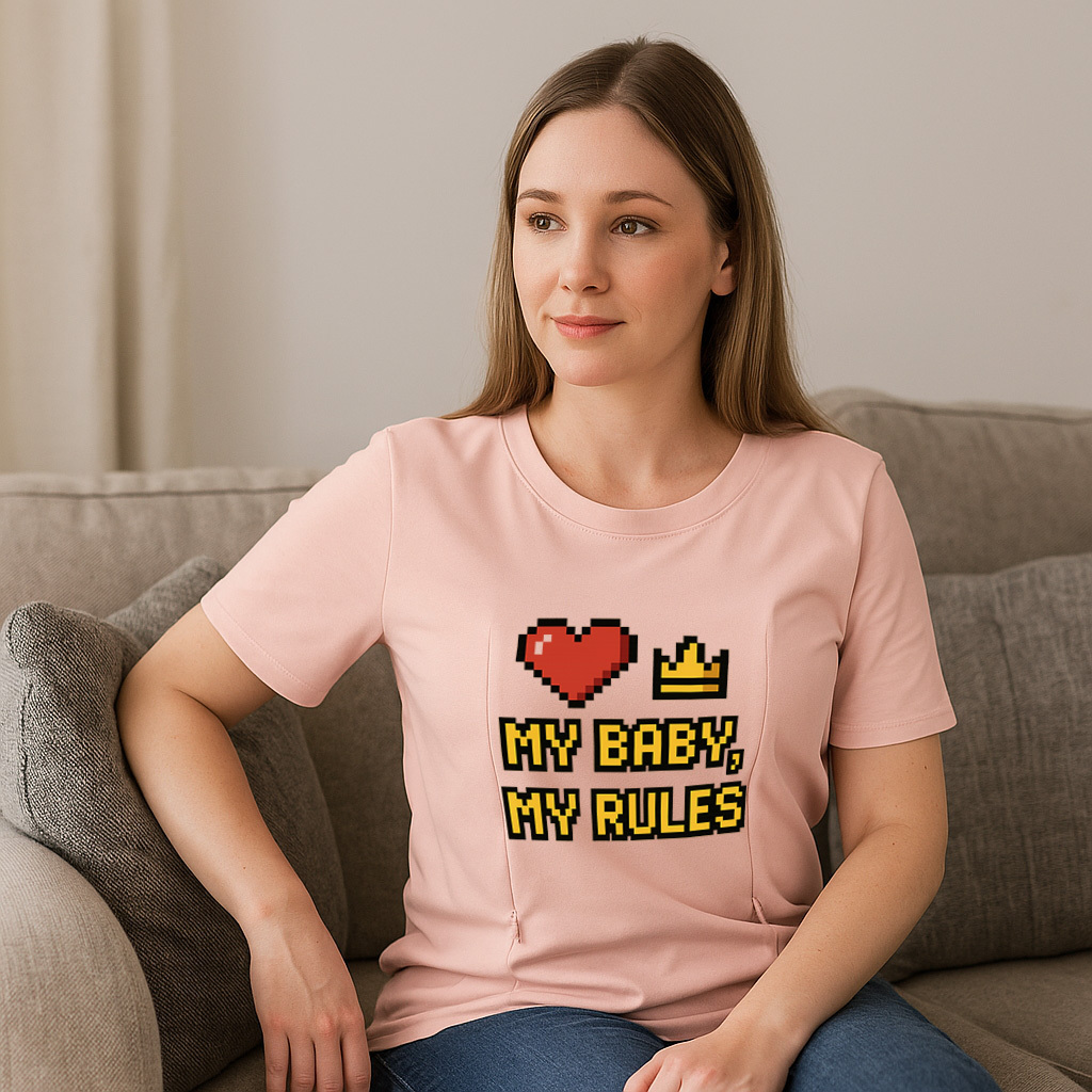 Gift for New Mom | "My Baby My Rules" Nursing T-Shirt w | brand