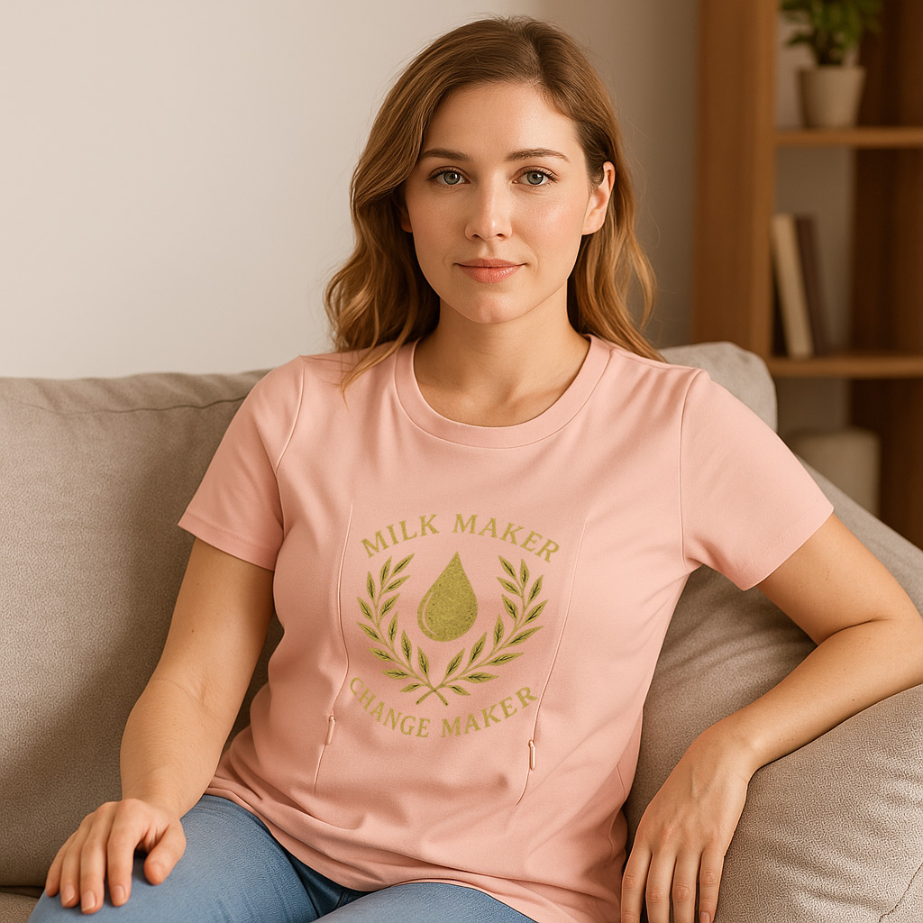 Cotton Breastfeeding T-Shirt | Milk Maker & Change Make | brand
