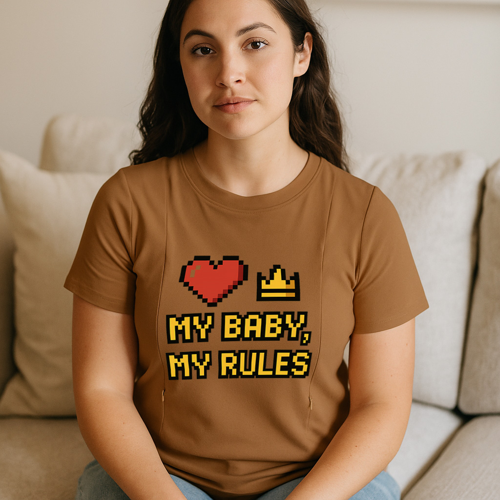 Gift for New Mom | "My Baby My Rules" Nursing T-Shirt w | brand