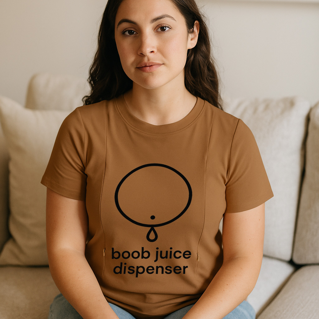 Soft Cotton Nursing Tee | Boob Juice Dispenser | Discre | brand