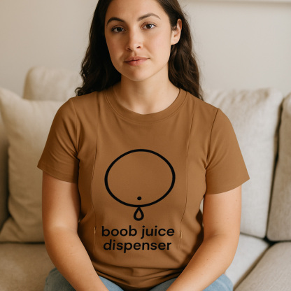 Soft Cotton Nursing Tee | Boob Juice Dispenser | Discre | brand