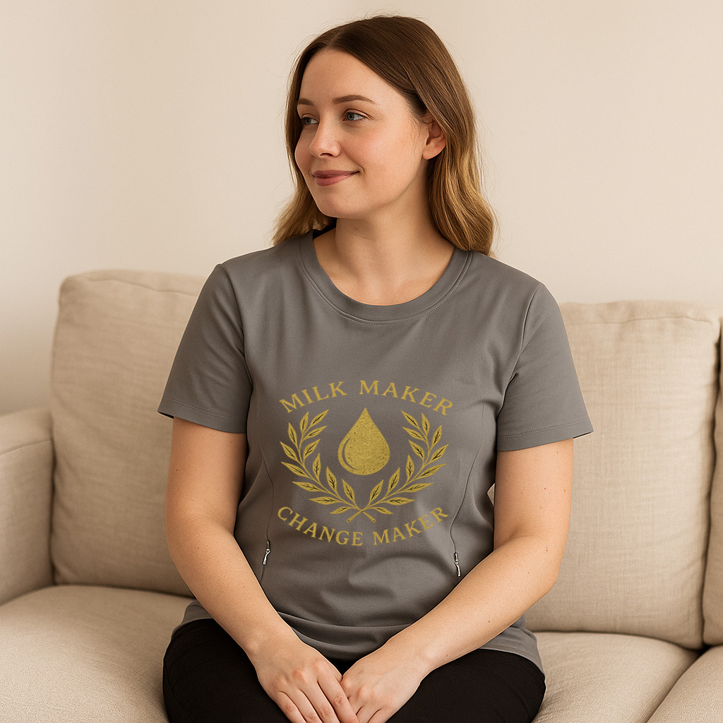 Cotton Breastfeeding T-Shirt | Milk Maker & Change Make | brand