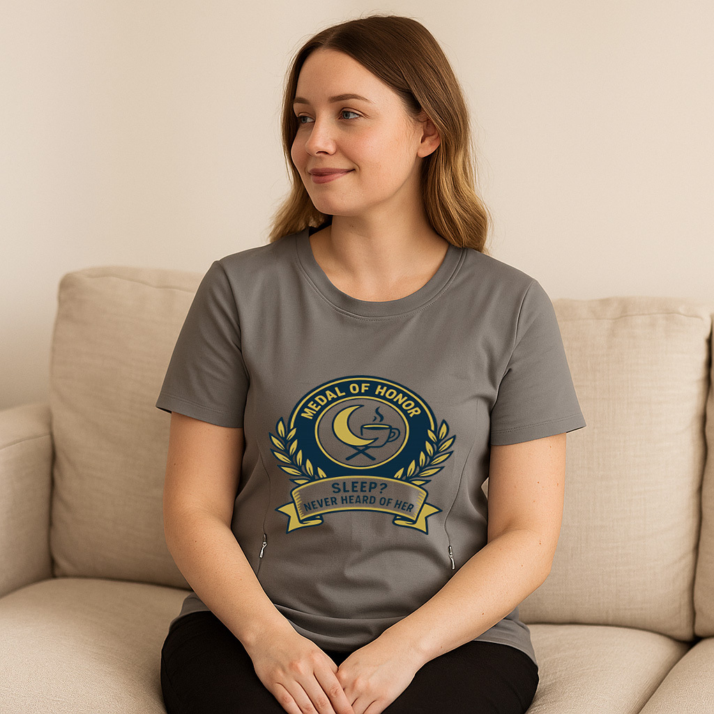 "Sleep? Never Heard of Her" Tee | Discreet Zippers for  | brand