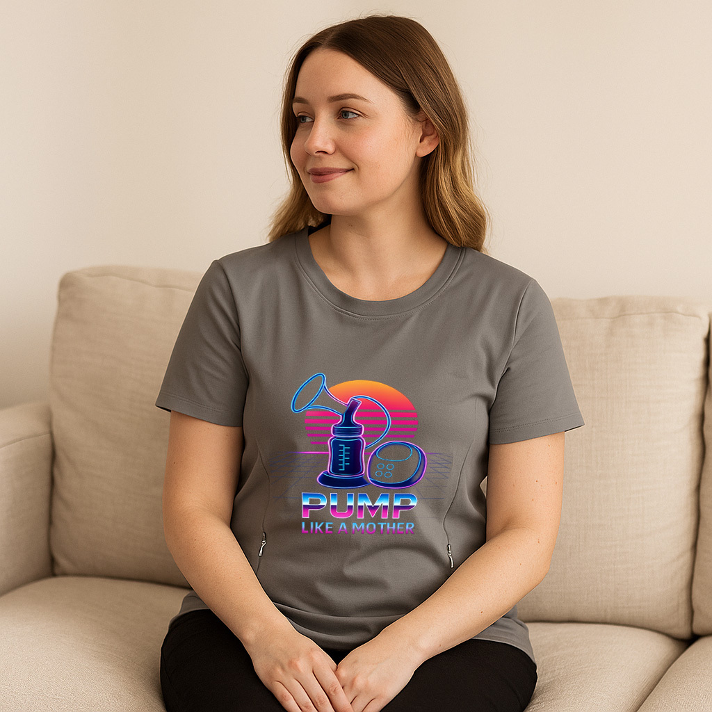 Pump Like a Mother Top | Cotton Breastfeeding Shirt for | brand