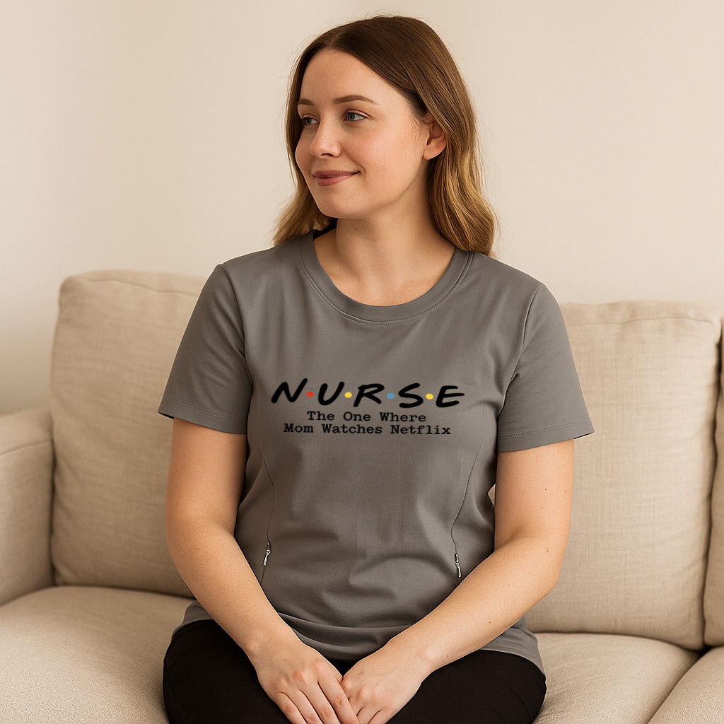 Side Zipper Nursing Top | Netflix and Nurse Slogan | 95 | brand