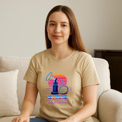 Pump Like a Mother Top | Cotton Breastfeeding Shirt for | brand