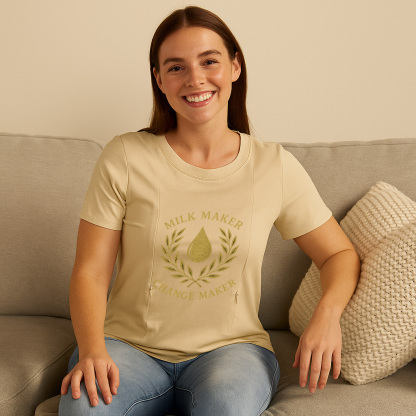 Cotton Breastfeeding T-Shirt | Milk Maker & Change Make | brand