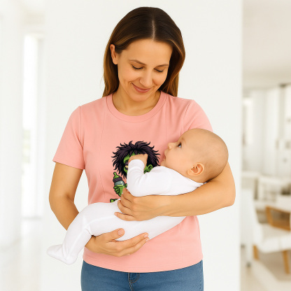 Breastfeeding T-Shirt with Zippers | "No Sleep Crew" Co | brand