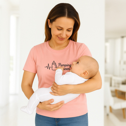 Breastfeeding & Pumping T-Shirt | "Pumping Queen" Graph | brand