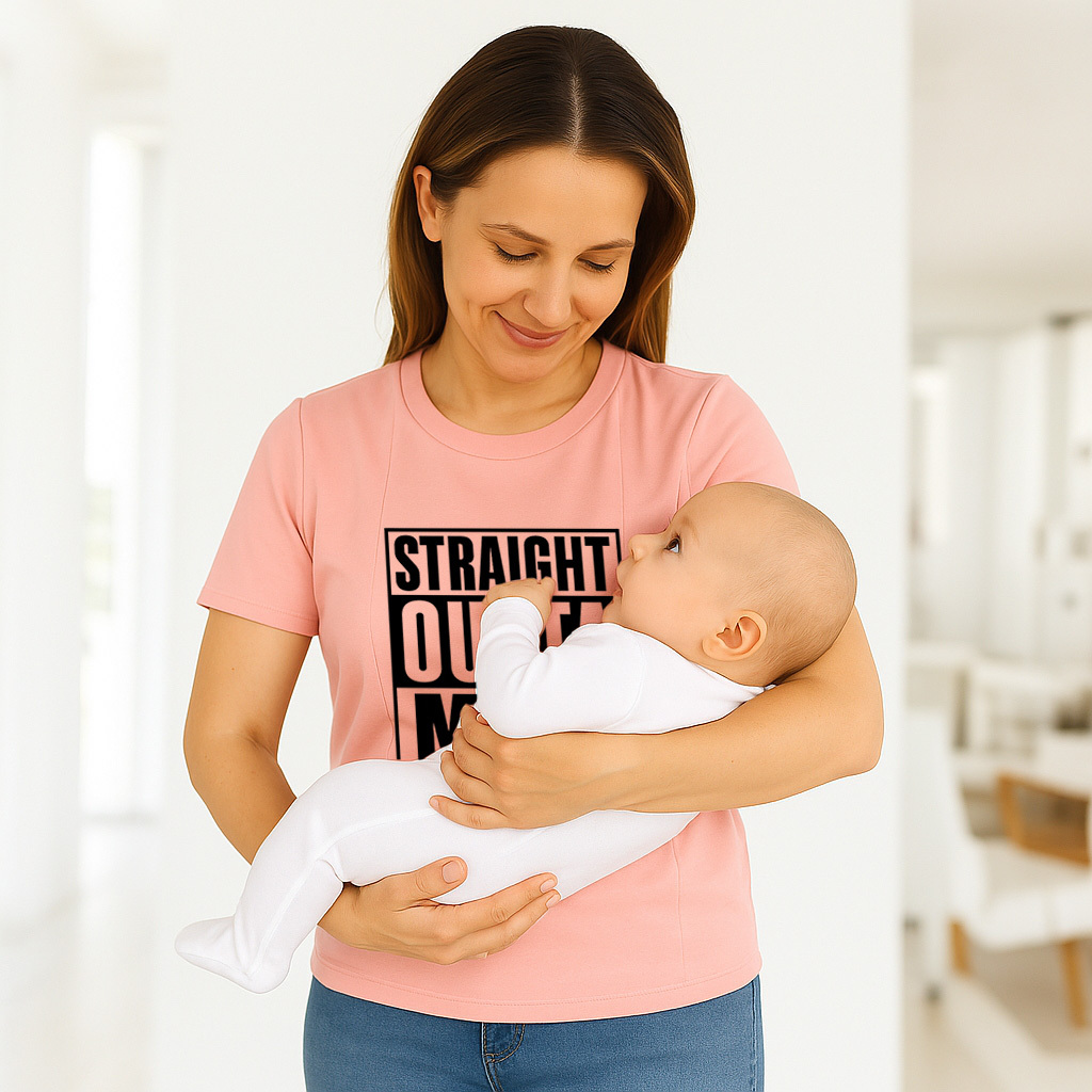 Side Zipper Nursing Top | Straight Outta Milk Slogan |  | brand