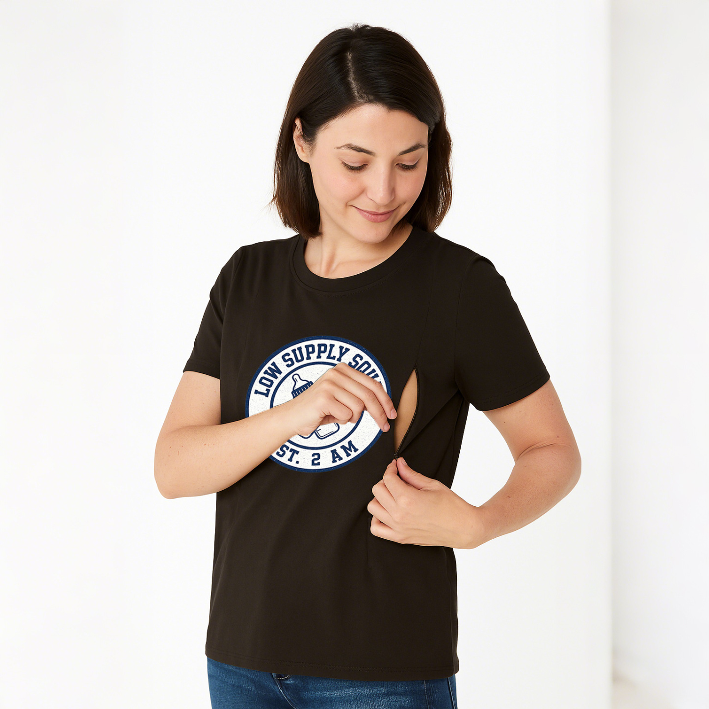 "Straight Outta Milk Supply" Tee | Discreet Zippers for | brand