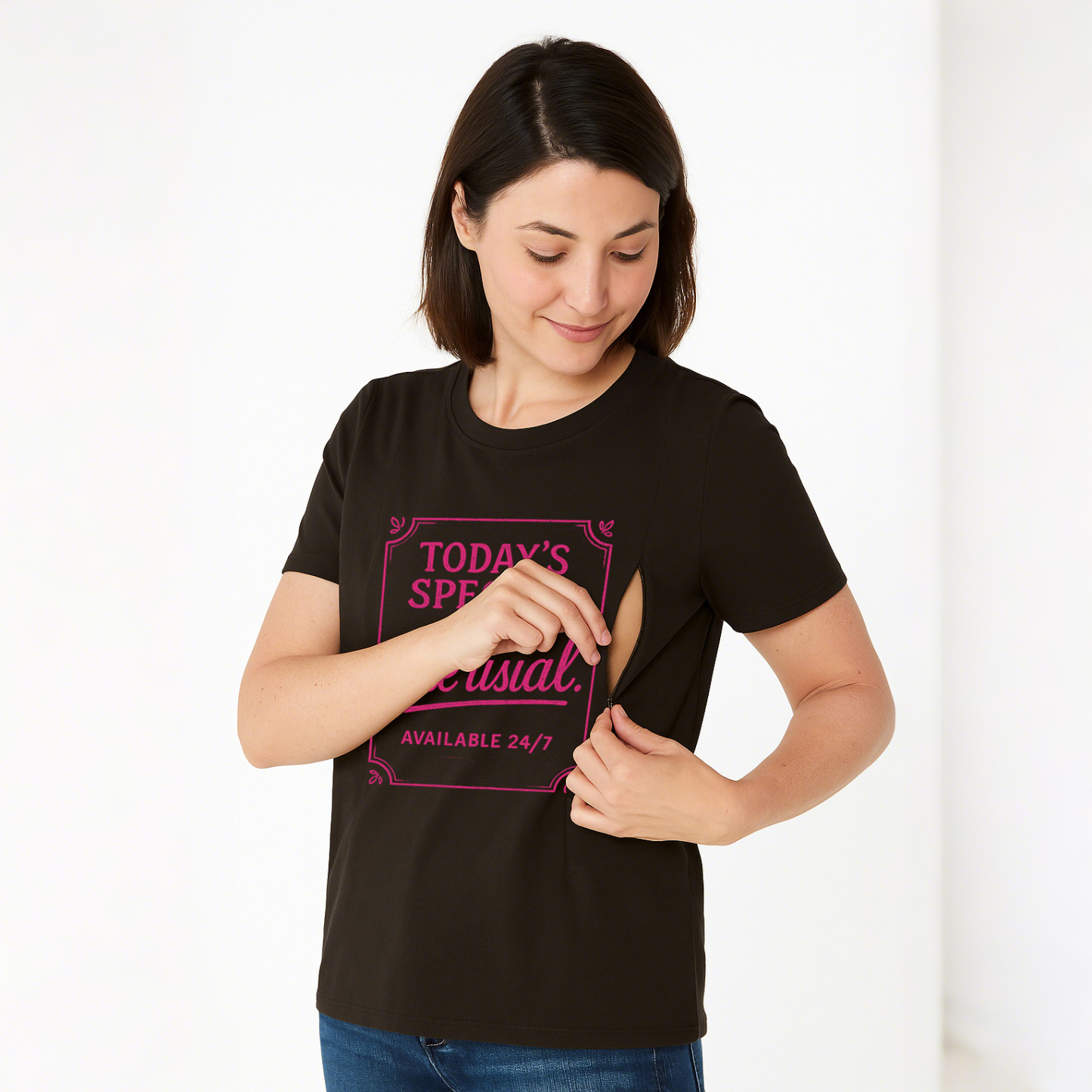 24/7 Diner Graphic Tee for Moms | Hidden Zipper Nursing | totkeeps