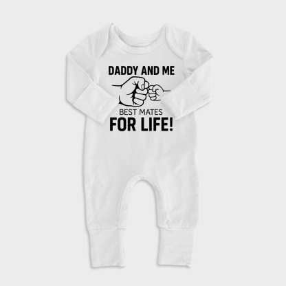 Best Mates For Life Baby Full Length Snap Rompers