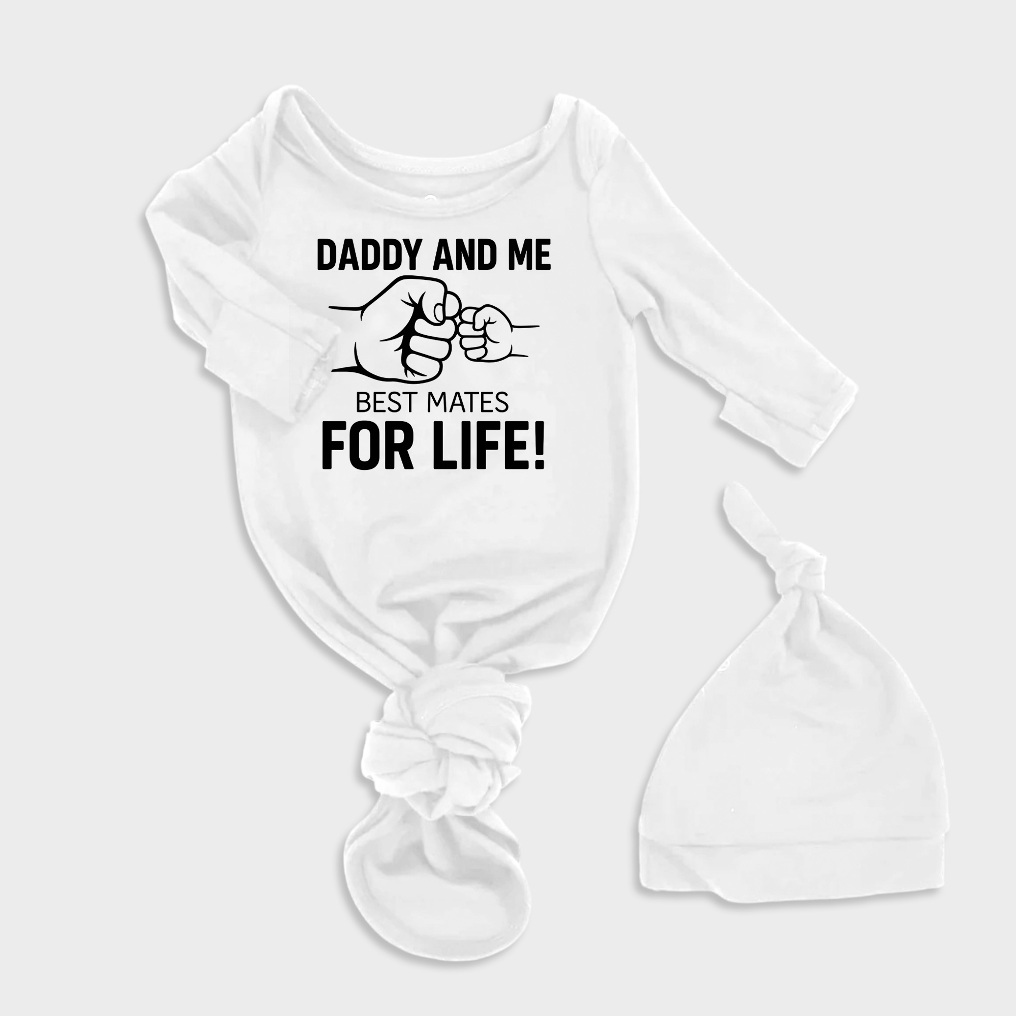 Best Mates For Life 2Pcs Baby Knot Gowns