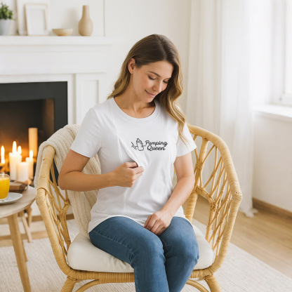 Breastfeeding & Pumping T-Shirt | "Pumping Queen" Graph | brand