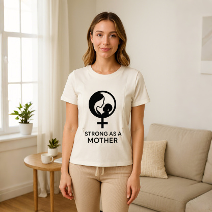 Strong as a Mother Graphic Tee for Nursing | Hidden Zip | brand