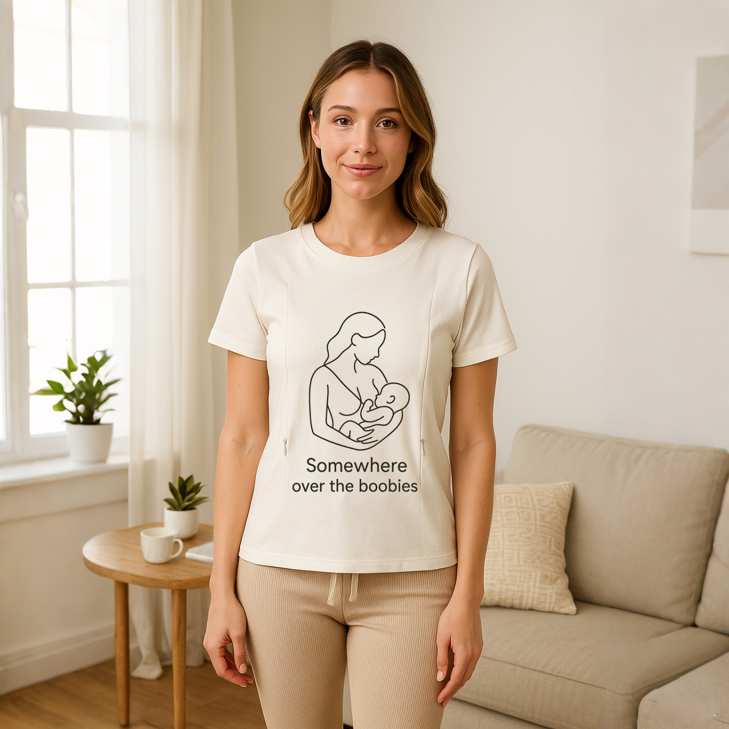 Gift for New Mom | "Somewhere Over the Boobies" Zipper  | brand