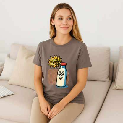Boob Juice Graphic Tee for Moms | Hidden Zippers for Ea | brand