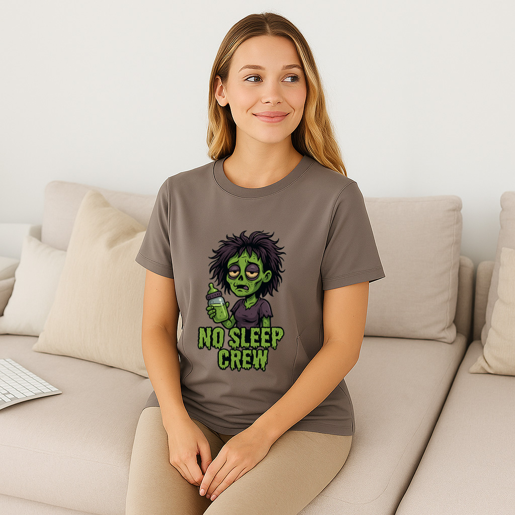 Breastfeeding T-Shirt with Zippers | "No Sleep Crew" Co | brand