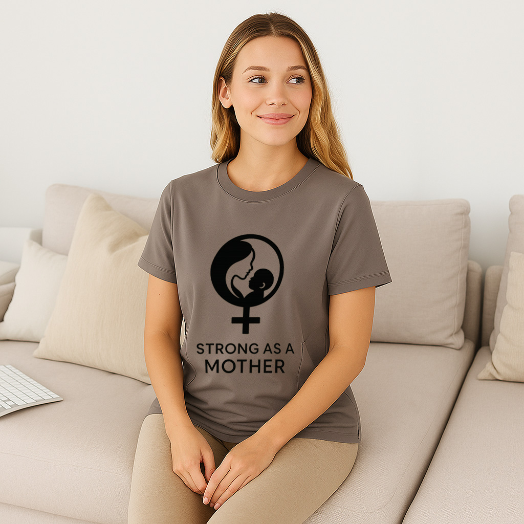 Strong as a Mother Graphic Tee for Nursing | Hidden Zip | brand