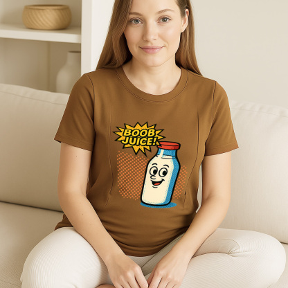 Boob Juice Graphic Tee for Moms | Hidden Zippers for Ea | brand