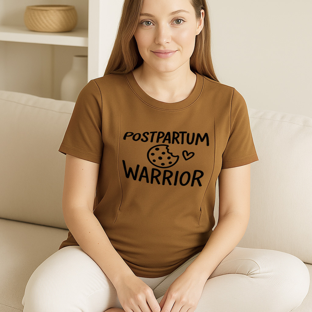 Easy Access Nursing Tee | Postpartum Warrior | Soft Cotton