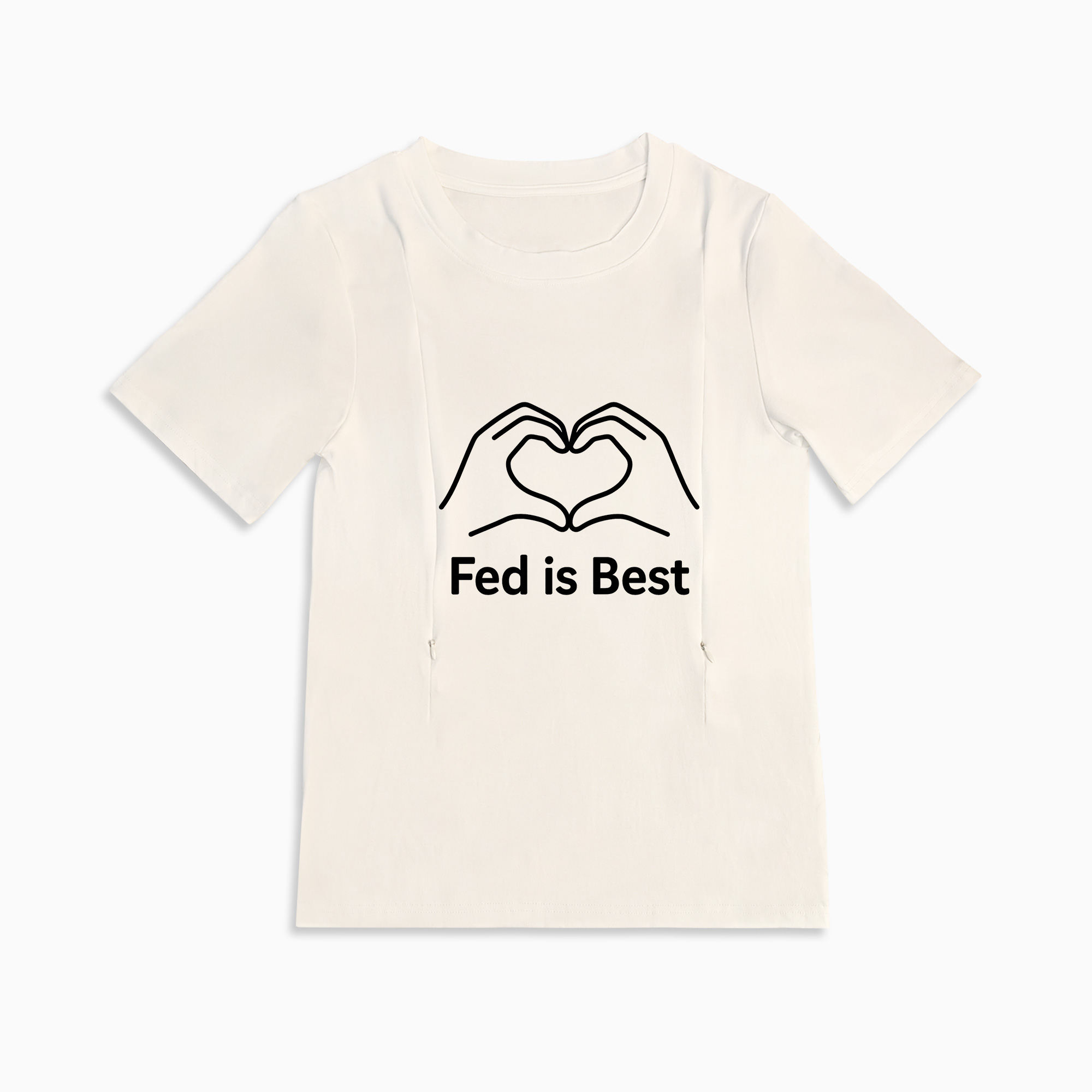 Side Zip Nursing T-Shirt | Fed Is Best Design | For All Moms