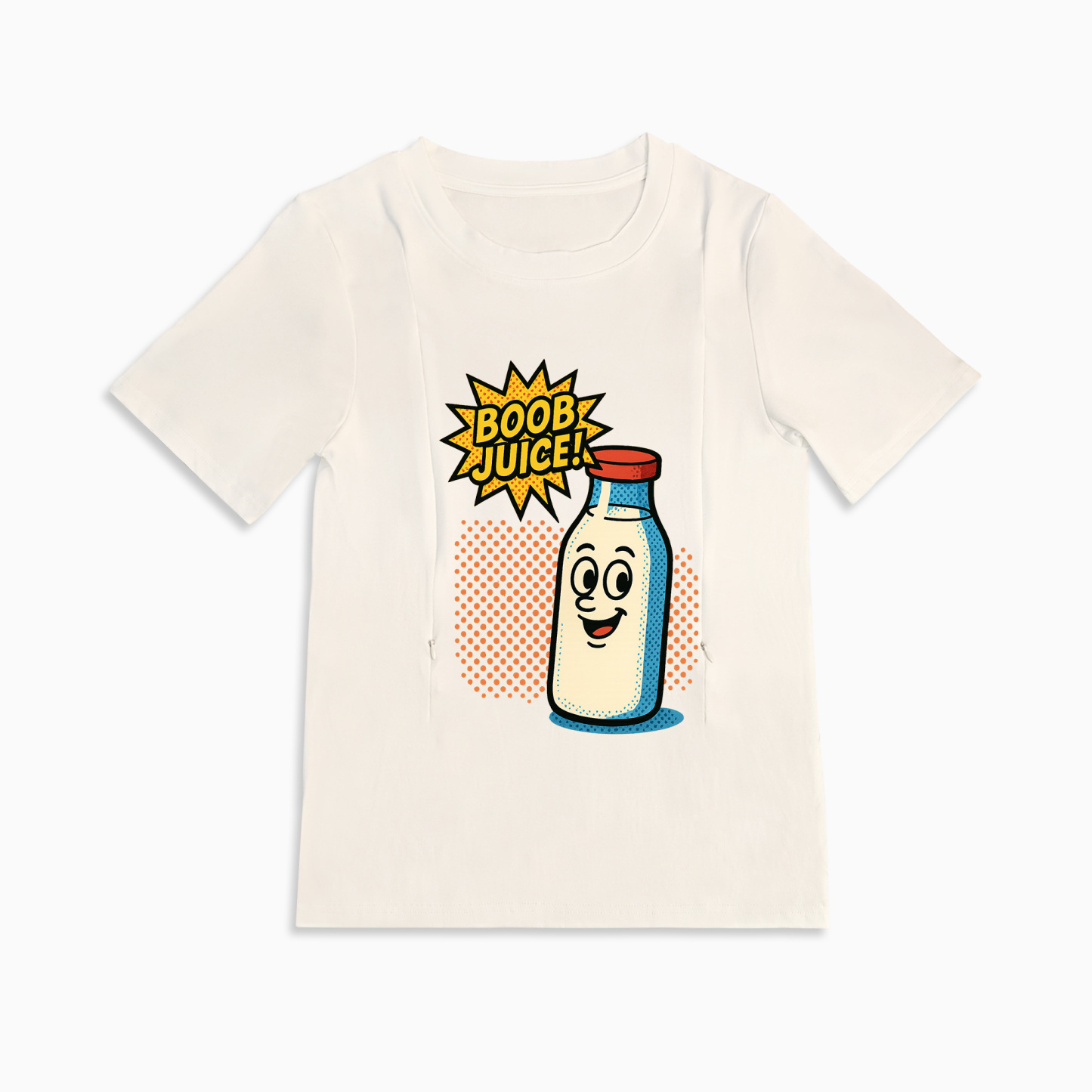 Boob Juice Graphic Tee for Moms | Hidden Zippers for Ea | brand