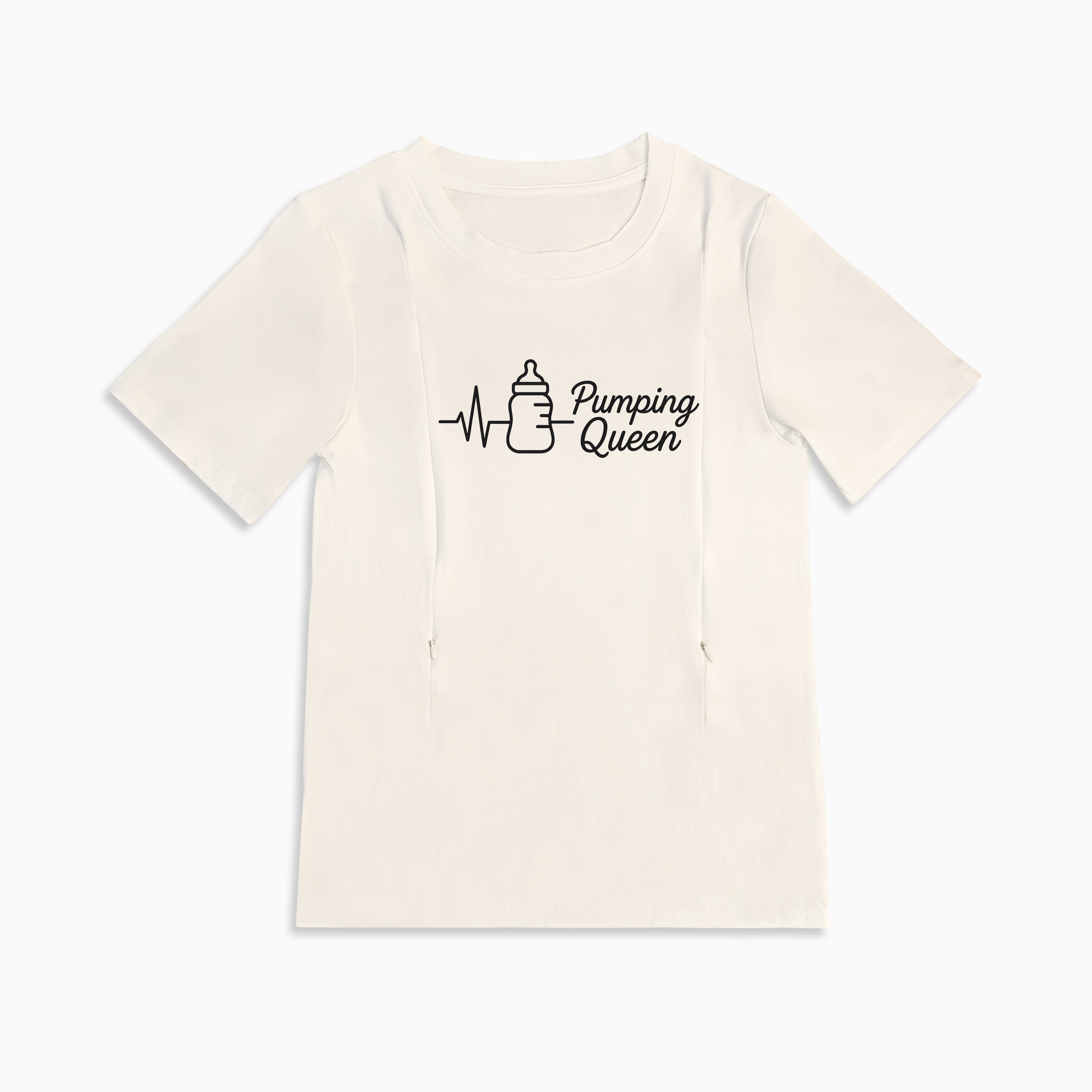 Breastfeeding & Pumping T-Shirt | "Pumping Queen" Graphic | Side Zips