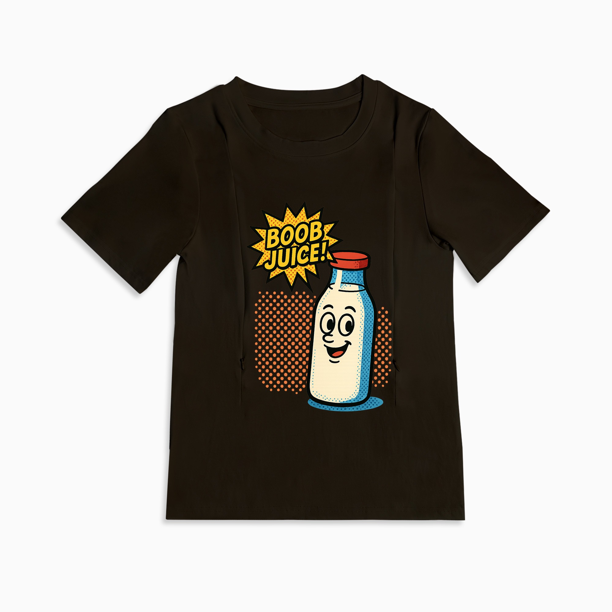 Boob Juice Graphic Tee for Moms | Hidden Zippers for Easy Nursing