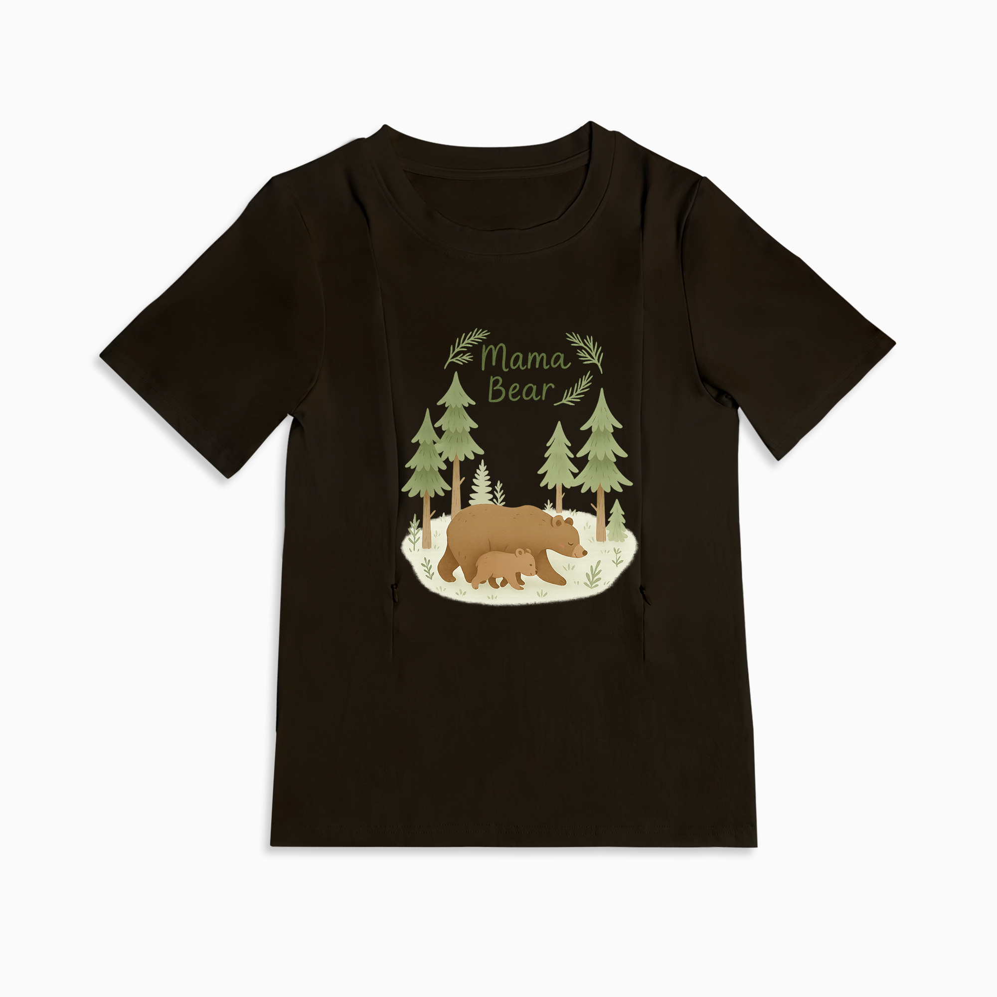 Mama Bear Graphic Tee for Nursing | Hidden Zippers | Soft & Comfy