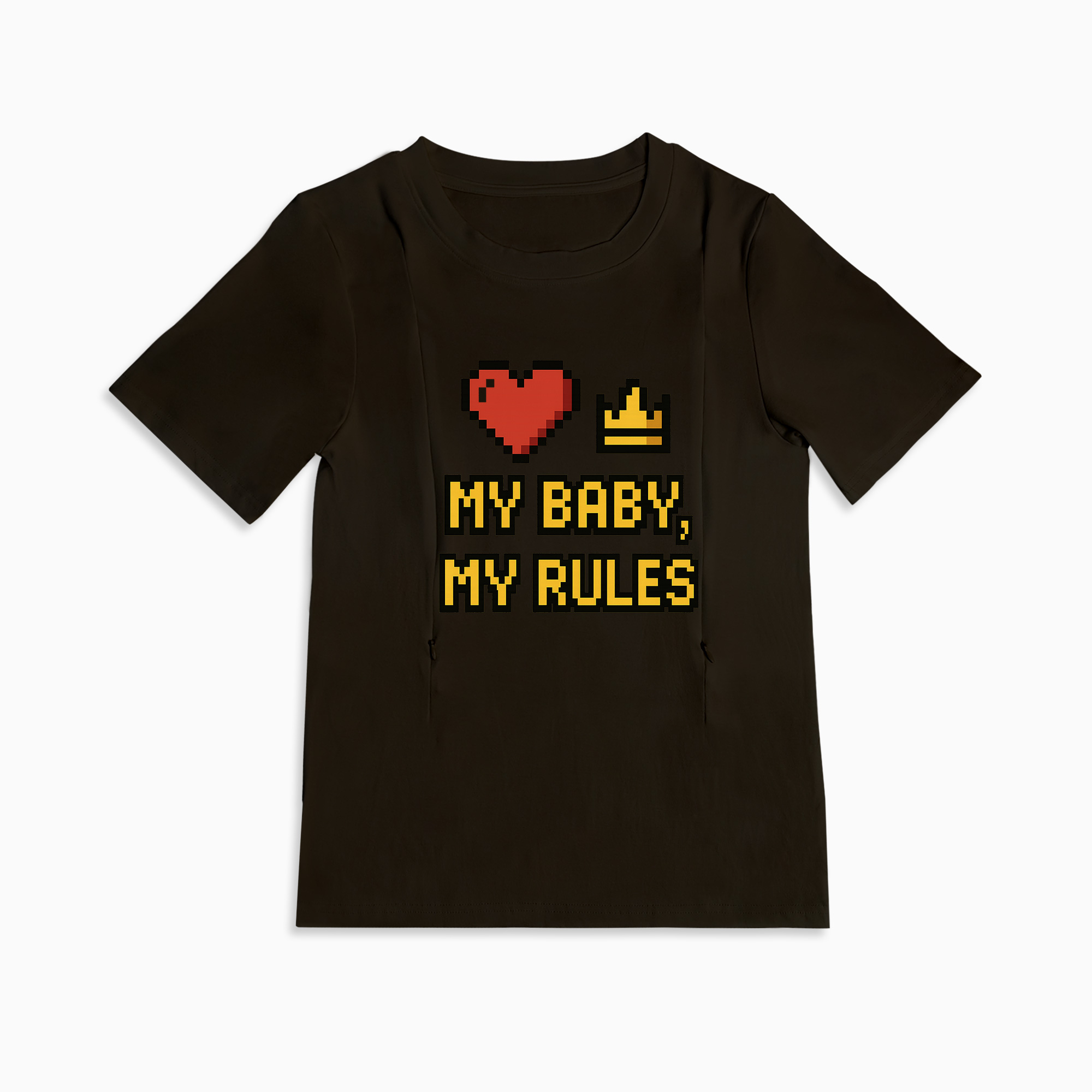 Gift for New Mom | "My Baby My Rules" Nursing T-Shirt with Zippers