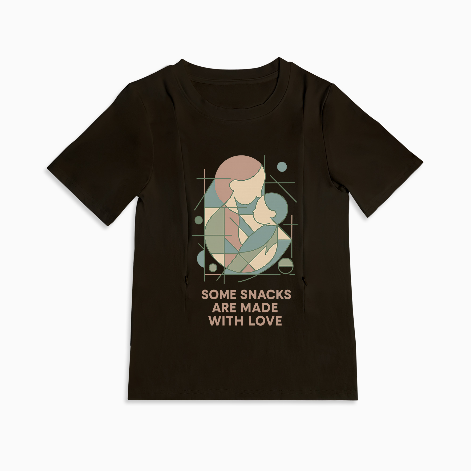 New Mom Gift | "Snacks Made with Love" Zipper Nursing Shirt