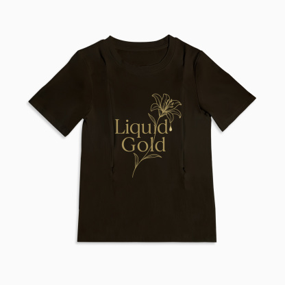 Side Zip Nursing T-shirt | Liquid Gold Design | For New Moms