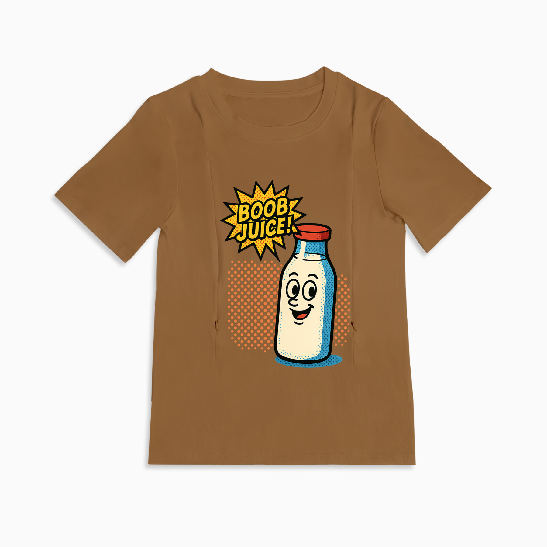 Boob Juice Graphic Tee for Moms | Hidden Zippers for Easy Nursing