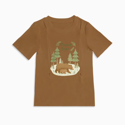 Mama Bear Graphic Tee for Nursing | Hidden Zippers | Soft & Comfy