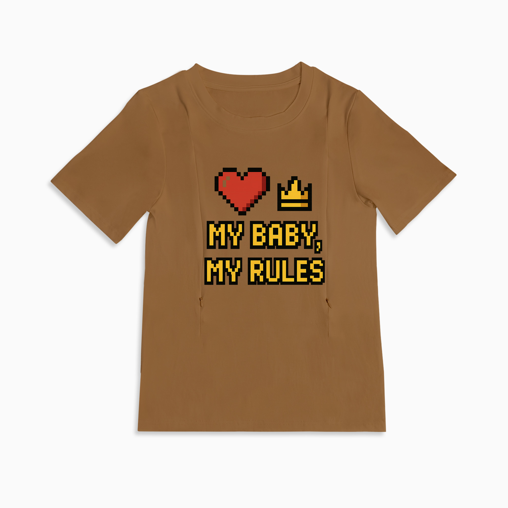 Gift for New Mom | "My Baby My Rules" Nursing T-Shirt with Zippers