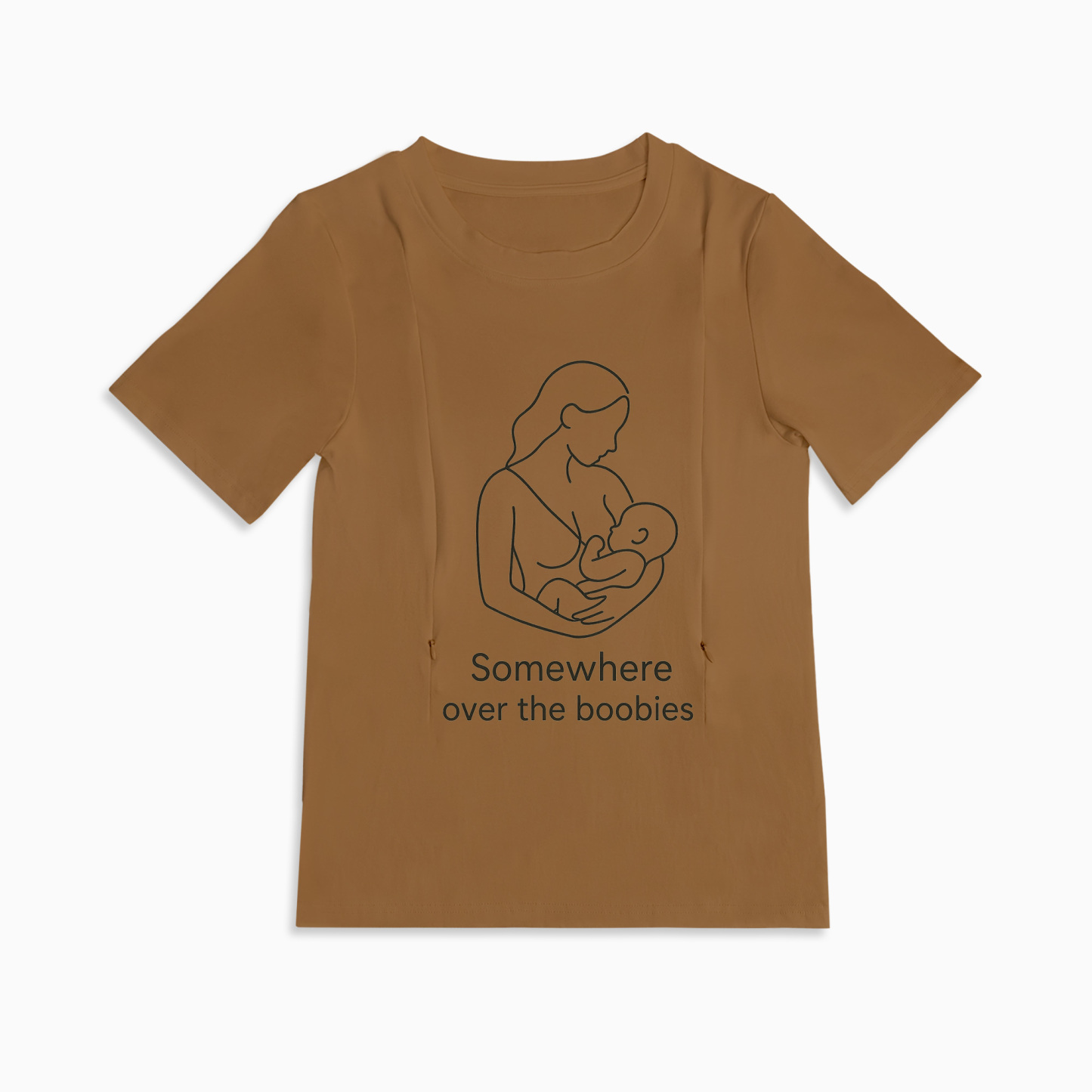 Gift for New Mom | "Somewhere Over the Boobies" Zipper Nursing Tee