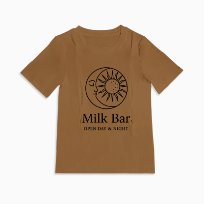 Soft Cotton Nursing Tee | 24/7 Milk Bar | Discreet Side Zipper
