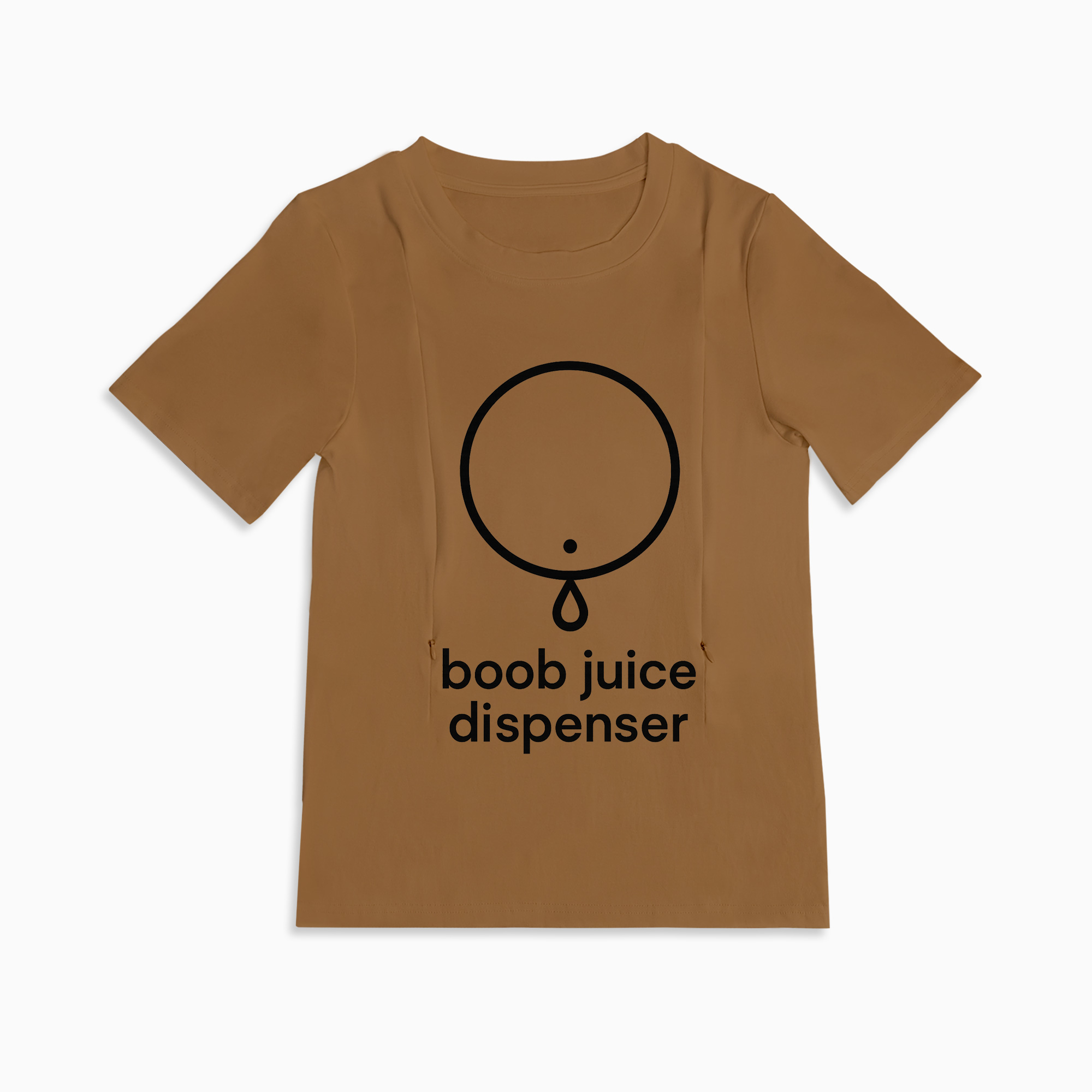 Soft Cotton Nursing Tee | Boob Juice Dispenser | Discreet Zippers