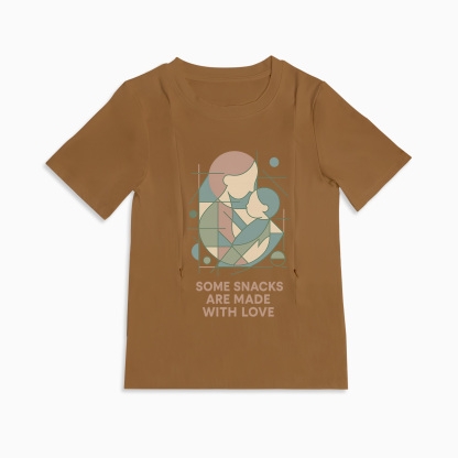 New Mom Gift | "Snacks Made with Love" Zipper Nursing Shirt