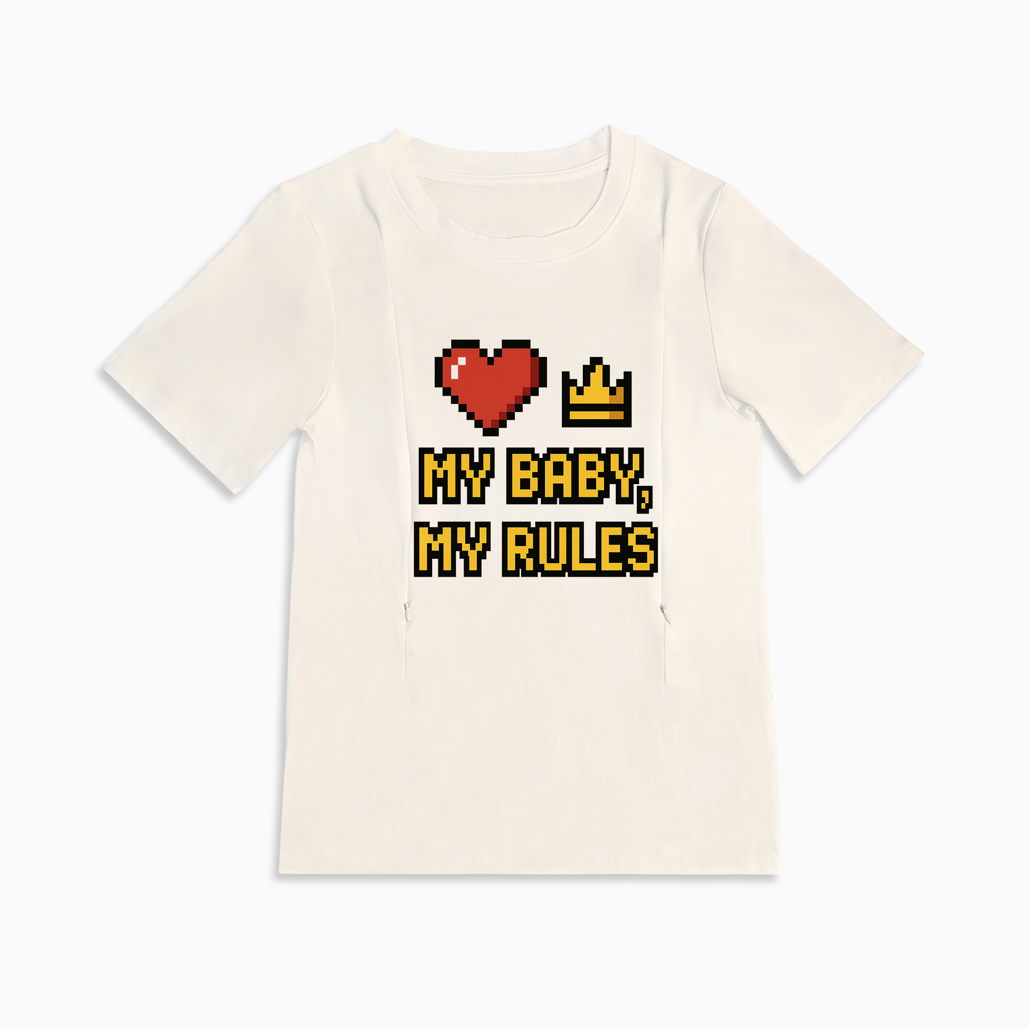 Gift for New Mom | "My Baby My Rules" Nursing T-Shirt with Zippers