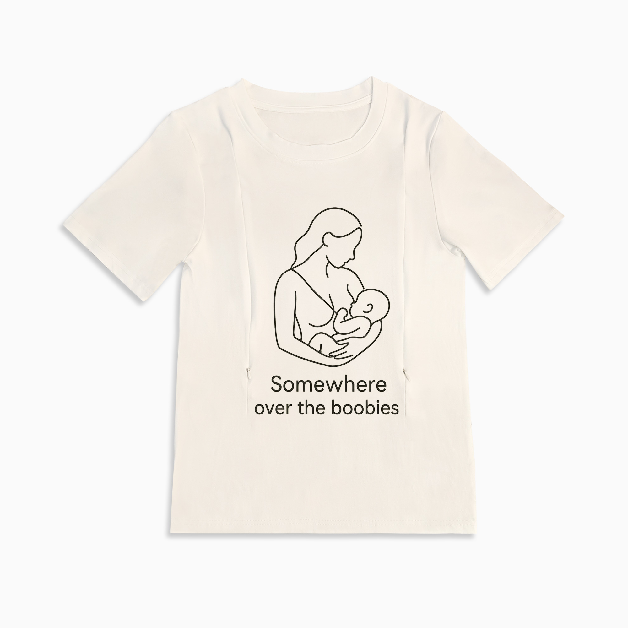 Gift for New Mom | "Somewhere Over the Boobies" Zipper Nursing Tee