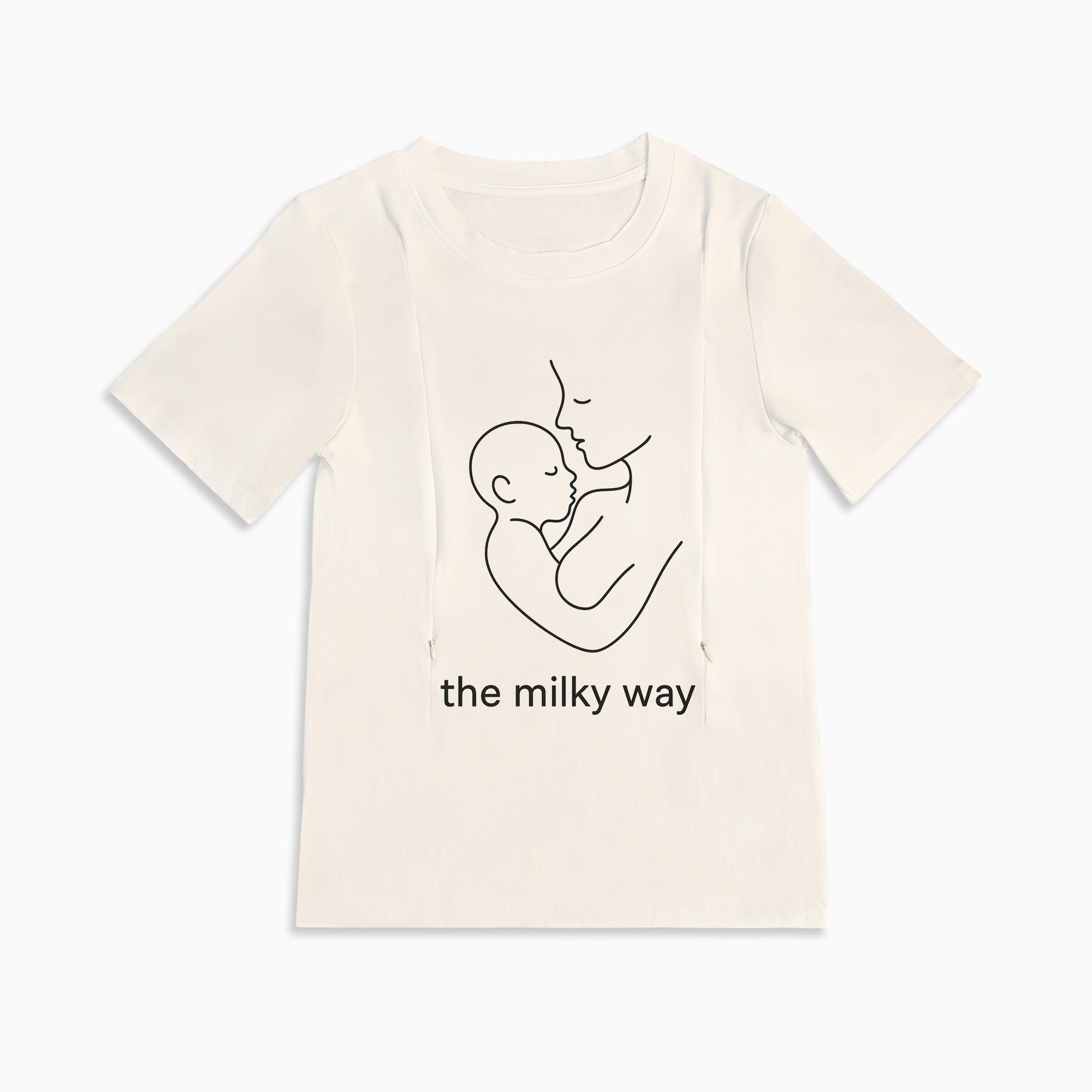 Funny Gift for New Mom | "The Milky Way" Zippered Nursing T-Shirt