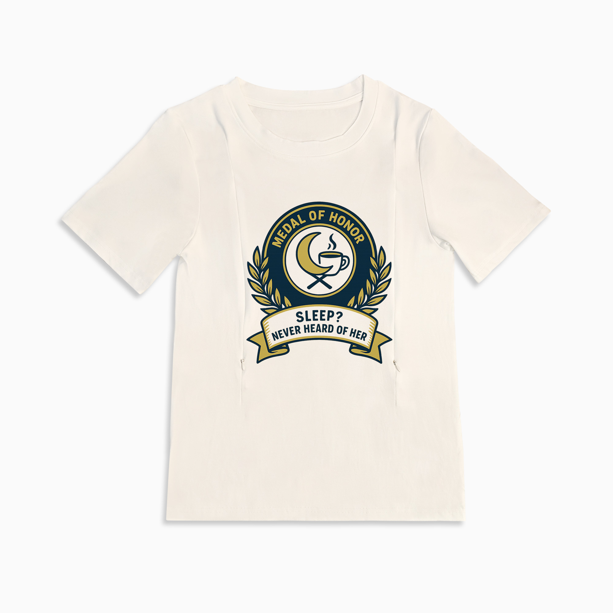 "Sleep? Never Heard of Her" Tee | Discreet Zippers for Nursing Mamas