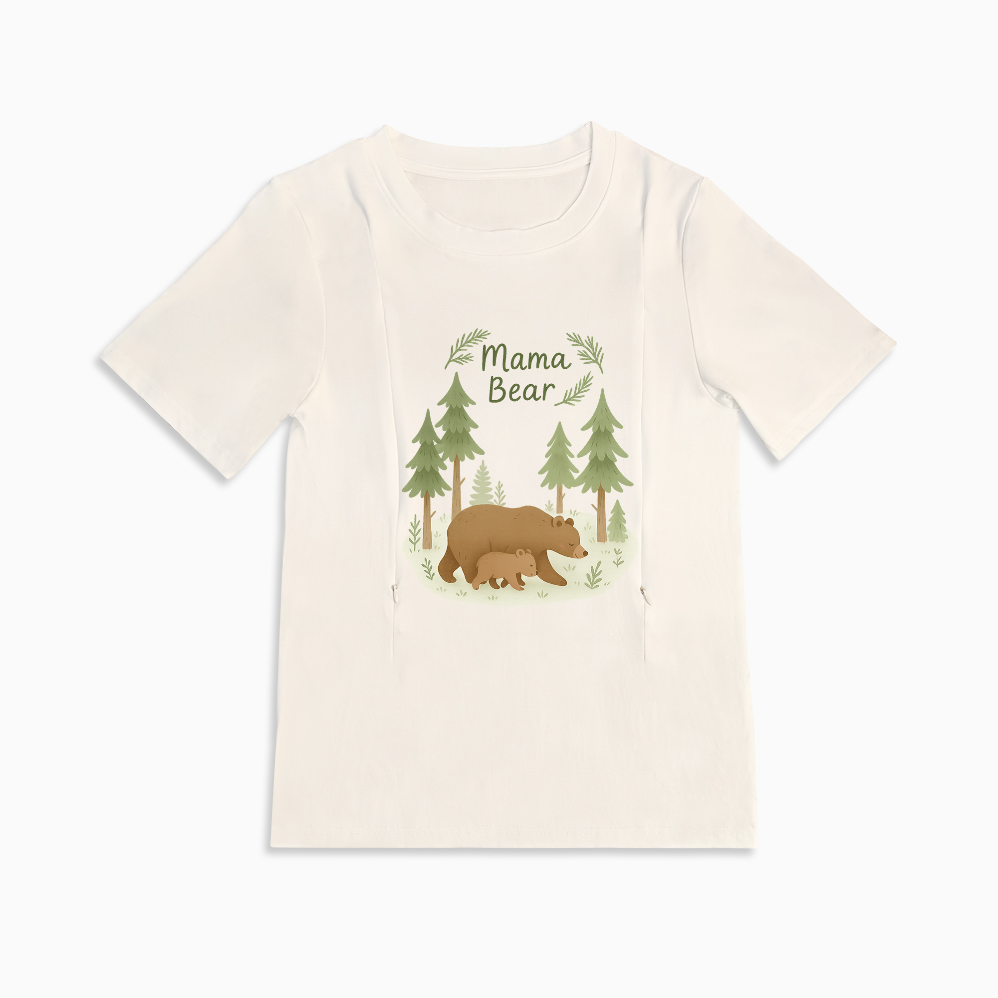 Mama Bear Graphic Tee for Nursing | Hidden Zippers | Soft & Comfy