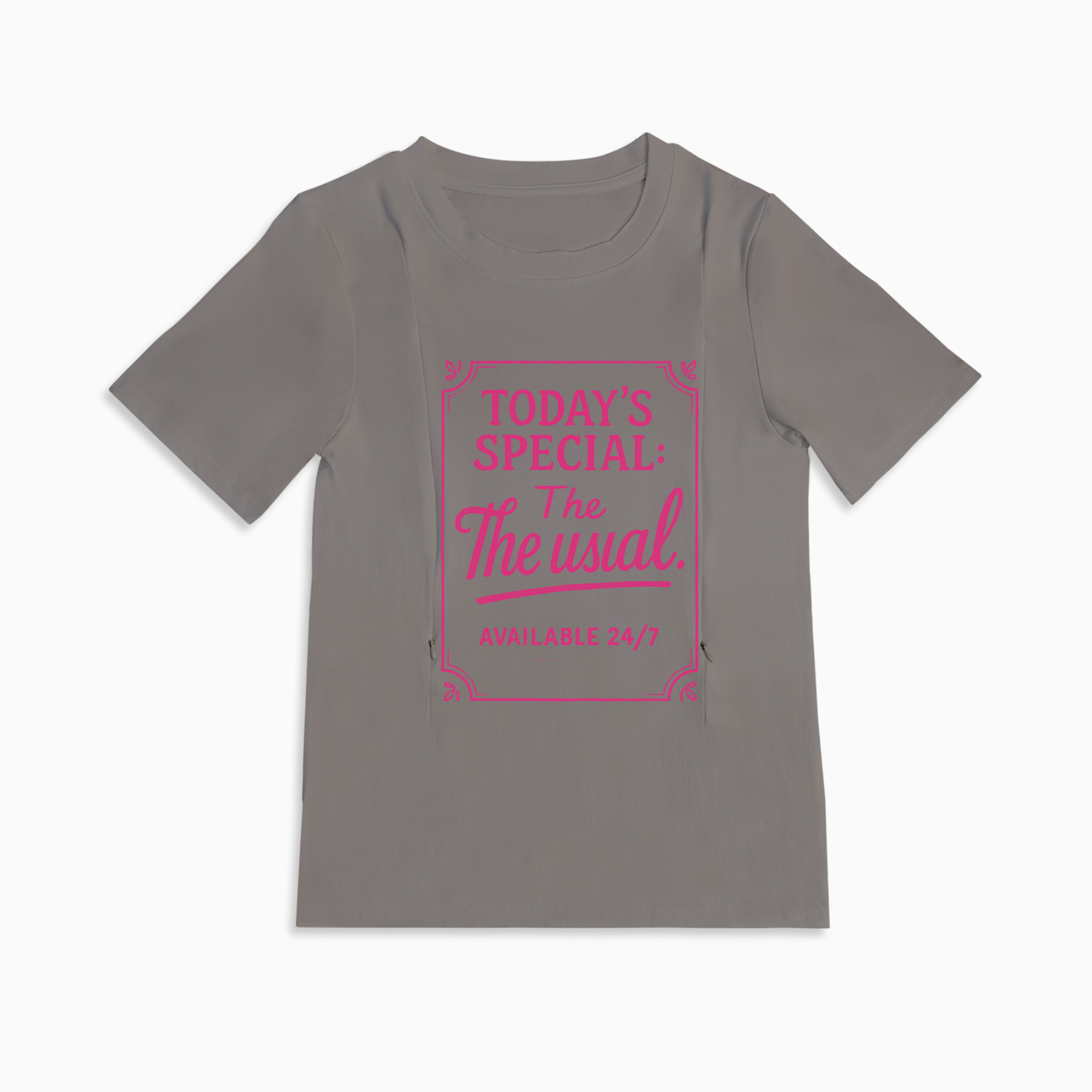 24/7 Diner Graphic Tee for Moms | Hidden Zipper Nursing Access
