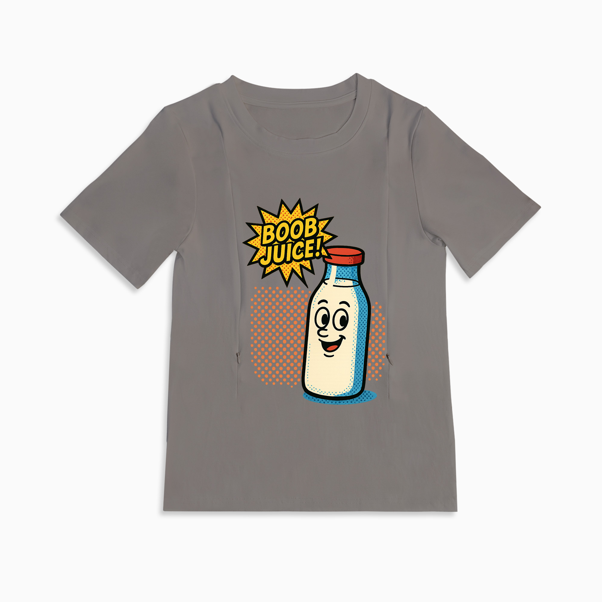 Boob Juice Graphic Tee for Moms | Hidden Zippers for Easy Nursing