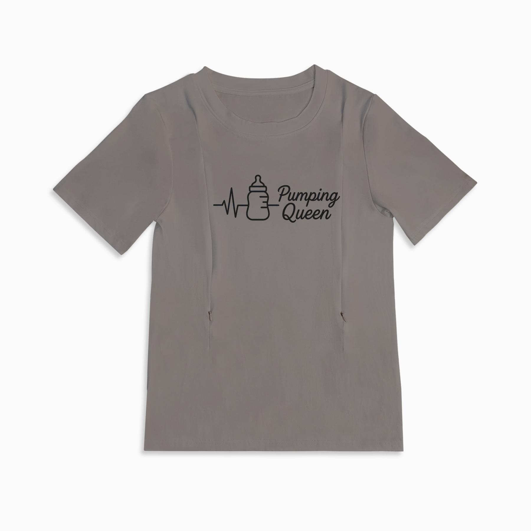 Breastfeeding & Pumping T-Shirt | "Pumping Queen" Graphic | Side Zips